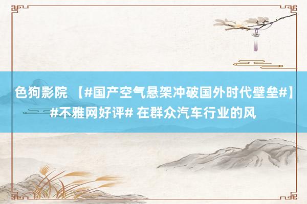   色狗影院 【#国产空气悬架冲破国外时代壁垒#】#不雅网好评# 在群众汽车行业的风