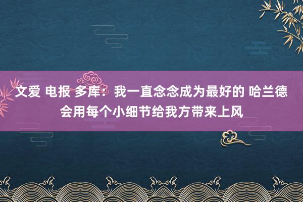   文爱 电报 多库：我一直念念成为最好的 哈兰德会用每个小细节给我方带来上风