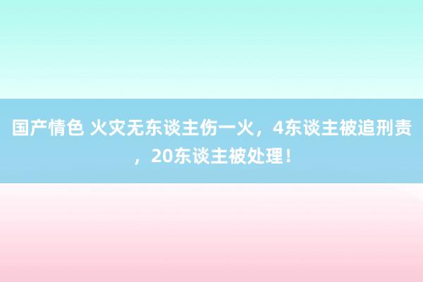   国产情色 火灾无东谈主伤一火，4东谈主被追刑责，20东谈主被处理！