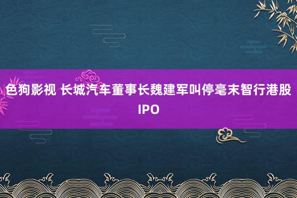   色狗影视 长城汽车董事长魏建军叫停毫末智行港股IPO