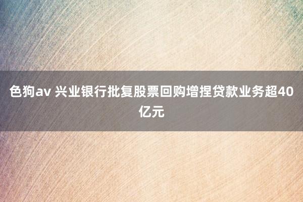   色狗av 兴业银行批复股票回购增捏贷款业务超40亿元