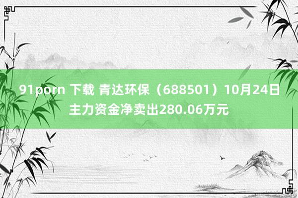   91porn 下载 青达环保（688501）10月24日主力资金净卖出280.06万元