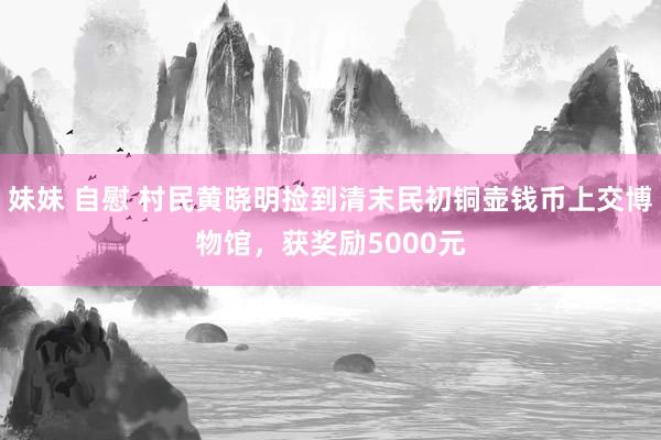 妹妹 自慰 村民黄晓明捡到清末民初铜壶钱币上交博物馆，获奖励5000元
