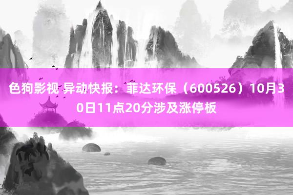   色狗影视 异动快报：菲达环保（600526）10月30日11点20分涉及涨停板