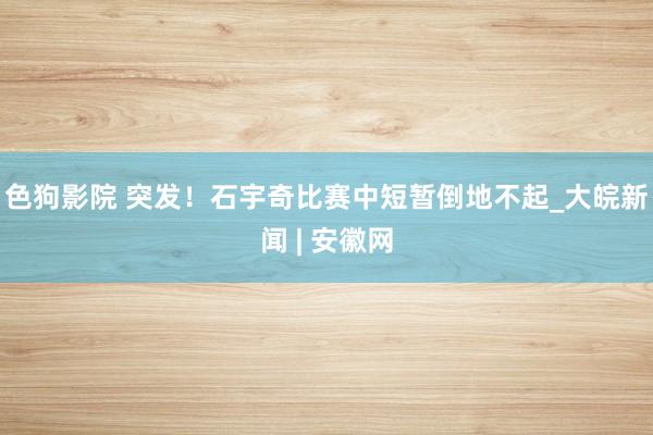   色狗影院 突发！石宇奇比赛中短暂倒地不起_大皖新闻 | 安徽网