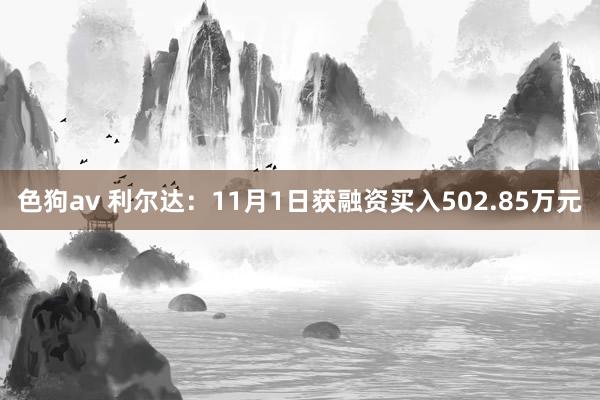   色狗av 利尔达：11月1日获融资买入502.85万元