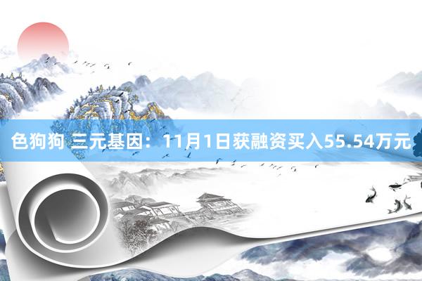   色狗狗 三元基因：11月1日获融资买入55.54万元