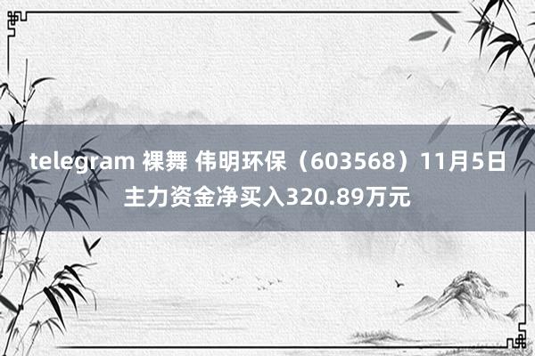   telegram 裸舞 伟明环保（603568）11月5日主力资金净买入320.89万元