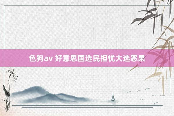   色狗av 好意思国选民担忧大选恶果