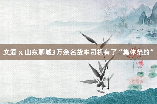   文爱 x 山东聊城3万余名货车司机有了“集体条约”