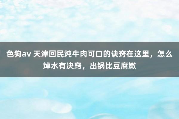   色狗av 天津回民炖牛肉可口的诀窍在这里，怎么焯水有决窍，出锅比豆腐嫩