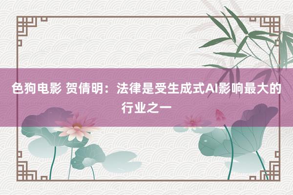   色狗电影 贺倩明：法律是受生成式AI影响最大的行业之一
