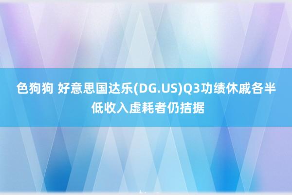色狗狗 好意思国达乐(DG.US)Q3功绩休戚各半 低收入虚耗者仍拮据