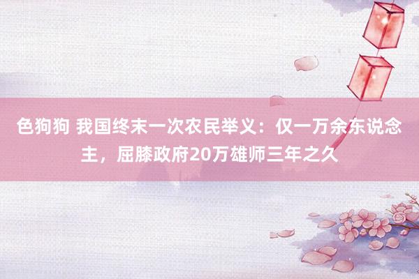   色狗狗 我国终末一次农民举义：仅一万余东说念主，屈膝政府20万雄师三年之久