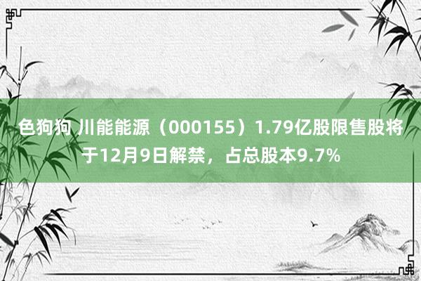   色狗狗 川能能源（000155）1.79亿股限售股将于12月9日解禁，占总股本9.7%