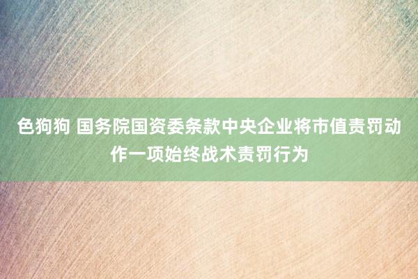   色狗狗 国务院国资委条款中央企业将市值责罚动作一项始终战术责罚行为
