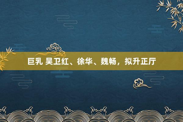   巨乳 吴卫红、徐华、魏畅，拟升正厅