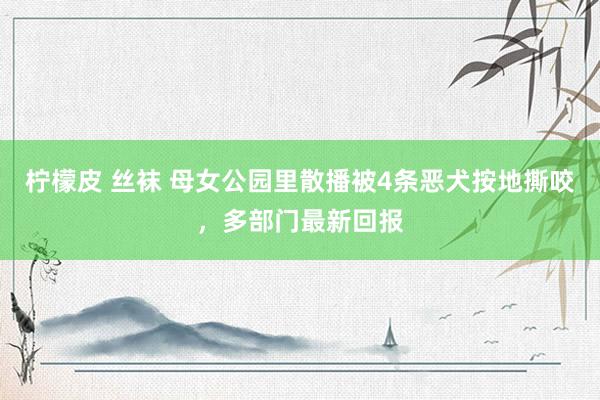   柠檬皮 丝袜 母女公园里散播被4条恶犬按地撕咬，多部门最新回报