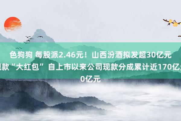   色狗狗 每股派2.46元！山西汾酒拟发超30亿元现款“大红包” 自上市以来公司现款分成累计近170亿元