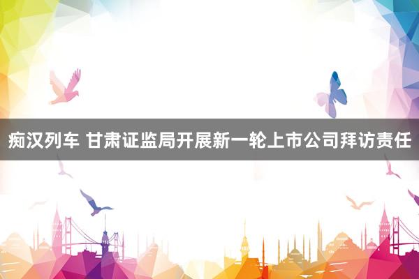   痴汉列车 甘肃证监局开展新一轮上市公司拜访责任