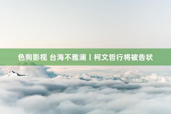   色狗影视 台海不雅澜丨柯文哲行将被告状