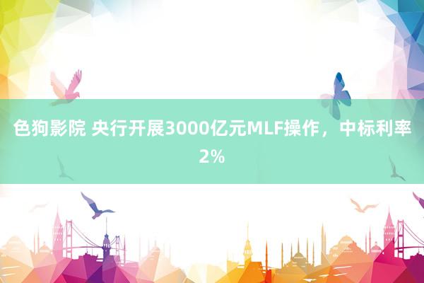   色狗影院 央行开展3000亿元MLF操作，中标利率2%