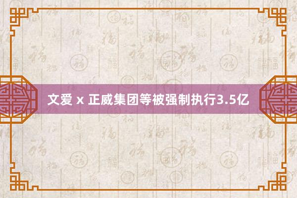   文爱 x 正威集团等被强制执行3.5亿