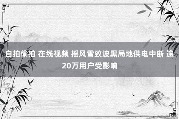   自拍偷拍 在线视频 摇风雪致波黑局地供电中断 逾20万用户受影响