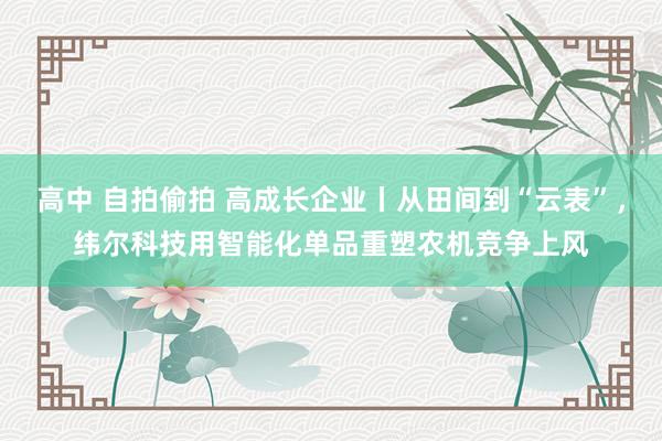   高中 自拍偷拍 高成长企业丨从田间到“云表”，纬尔科技用智能化单品重塑农机竞争上风