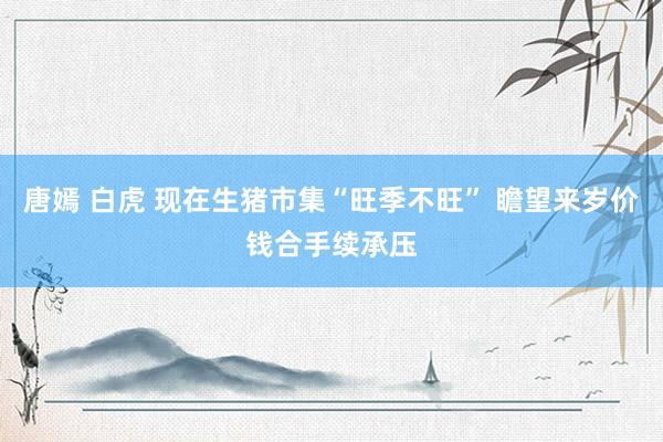   唐嫣 白虎 现在生猪市集“旺季不旺” 瞻望来岁价钱合手续承压
