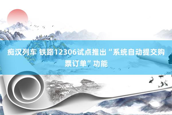   痴汉列车 铁路12306试点推出“系统自动提交购票订单”功能