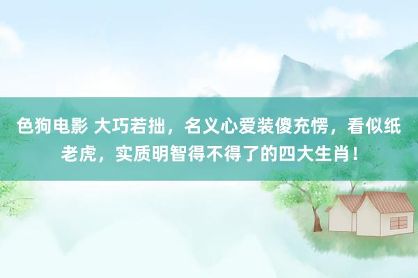   色狗电影 大巧若拙，名义心爱装傻充愣，看似纸老虎，实质明智得不得了的四大生肖！