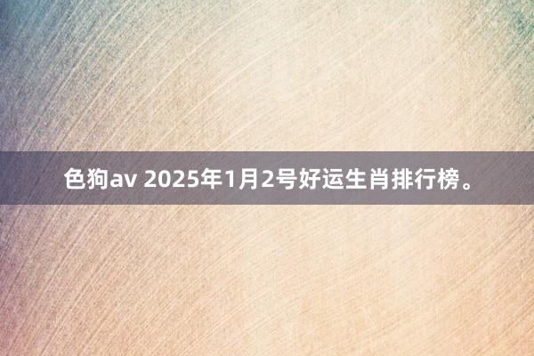   色狗av 2025年1月2号好运生肖排行榜。