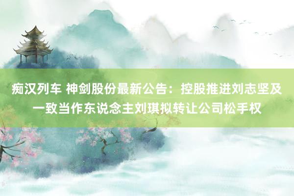   痴汉列车 神剑股份最新公告：控股推进刘志坚及一致当作东说念主刘琪拟转让公司松手权