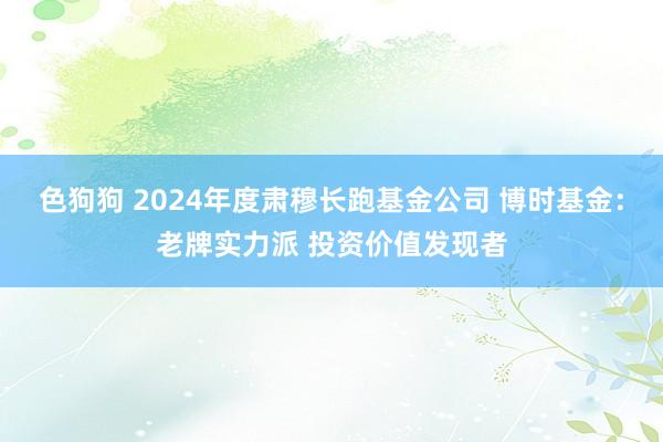   色狗狗 2024年度肃穆长跑基金公司 博时基金：老牌实力派 投资价值发现者