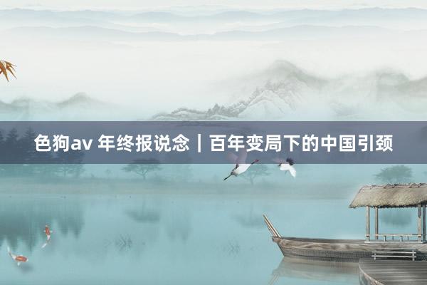   色狗av 年终报说念｜百年变局下的中国引颈
