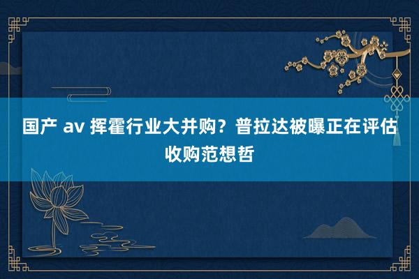   国产 av 挥霍行业大并购？普拉达被曝正在评估收购范想哲