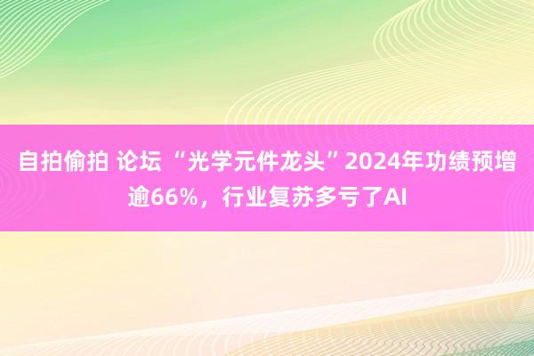   自拍偷拍 论坛 “光学元件龙头”2024年功绩预增逾66%，行业复苏多亏了AI