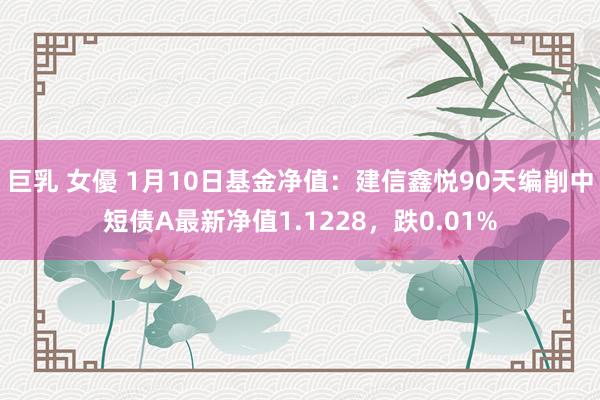   巨乳 女優 1月10日基金净值：建信鑫悦90天编削中短债A最新净值1.1228，跌0.01%
