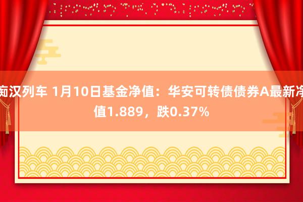   痴汉列车 1月10日基金净值：华安可转债债券A最新净值1.889，跌0.37%