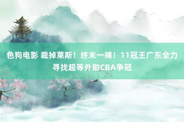   色狗电影 裁掉莱斯！终末一搏！11冠王广东全力寻找超等外助CBA争冠