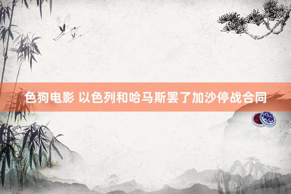   色狗电影 以色列和哈马斯罢了加沙停战合同