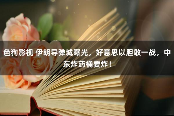   色狗影视 伊朗导弹城曝光，好意思以胆敢一战，中东炸药桶要炸！