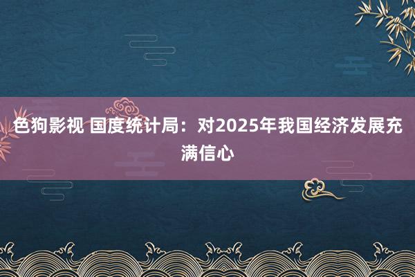   色狗影视 国度统计局：对2025年我国经济发展充满信心