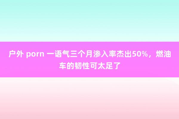   户外 porn 一语气三个月渗入率杰出50%，燃油车的韧性可太足了