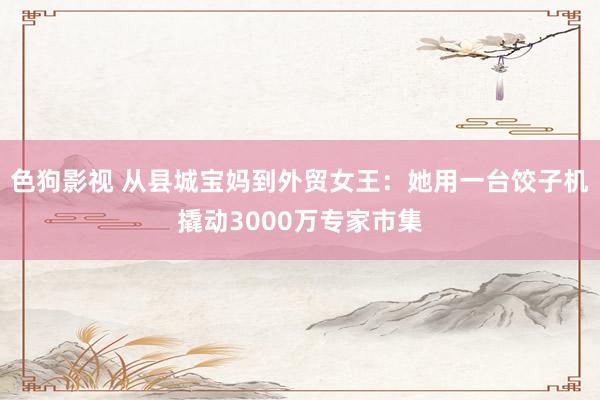   色狗影视 从县城宝妈到外贸女王：她用一台饺子机撬动3000万专家市集