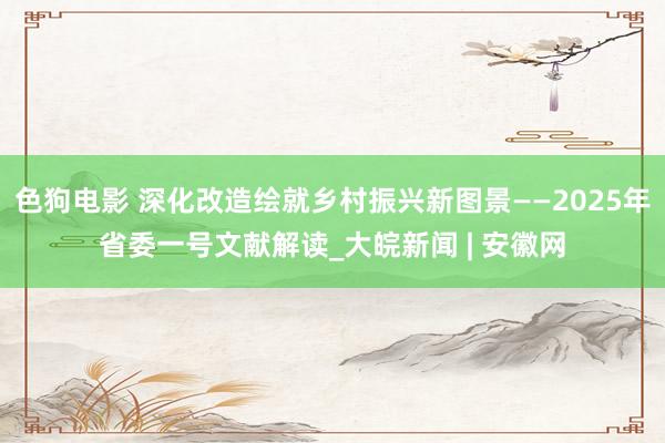   色狗电影 深化改造绘就乡村振兴新图景——2025年省委一号文献解读_大皖新闻 | 安徽网