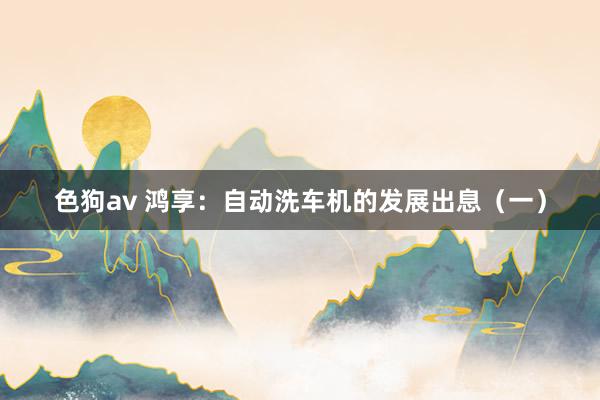   色狗av 鸿享：自动洗车机的发展出息（一）