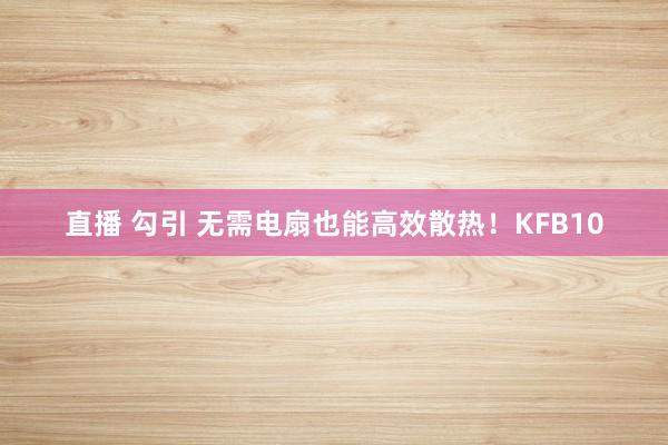   直播 勾引 无需电扇也能高效散热！KFB10