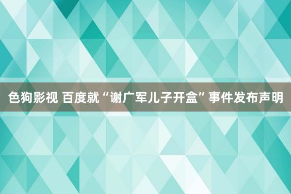   色狗影视 百度就“谢广军儿子开盒”事件发布声明